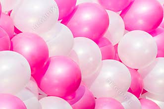 Pink and white balloon background