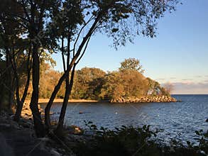 Lake Ontario from Len Ford Park in the fall. Toronto