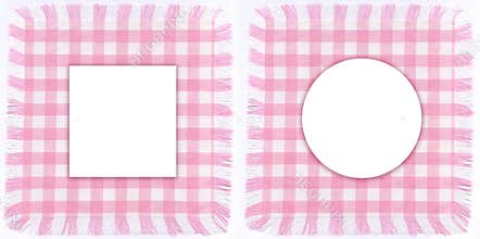 Cute Pink frames of checkered fabric, good for baby projects