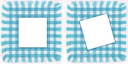 Cute Light blue frames of checkered fabric, good for baby projects