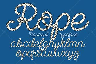 Rope alphabet vector font