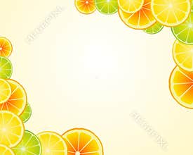 Lemon lime orange frame background