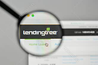 Milan, Italy - November 1, 2017: Lending Tree logo on the website homepage.