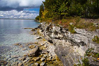 Rocky Cliff Walls of Cave Point Park, Door County