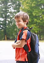 Boy Going to School
