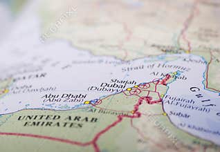 Abu Dhabi and Dubai map