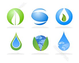 Ecology nature logo elements
