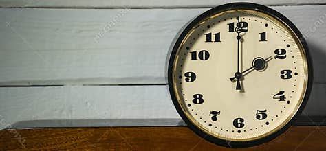 Watch, vintage retro, two o`clock in the morning and evening