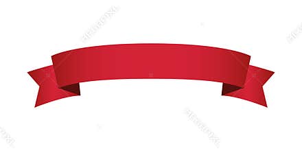 Single red banner ribbon vector isolated