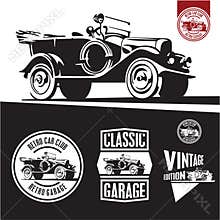 Classic car isolated vector