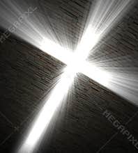Christian cross of light