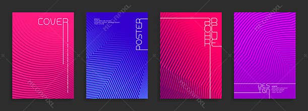 Modern poster templates. Abstract vector backgrounds with halftone gradients.
