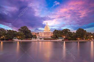 Capitol building sunset congress of USA