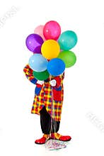 A Clown holding ballons