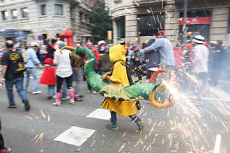 A fiery dragon, La Merce, Barcelona, Catalonia, Spain