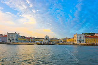 Lisbon Waterfront Skyline, Old Town Riverside Square, Travel Portugal