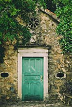 Old chapel door in Tivat , Montenegro