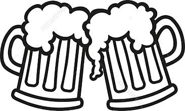Beer mugs cartoon cheers