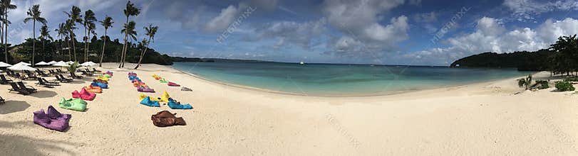 Panoramic view of private Ilig Iligan Beach at Boracay Island