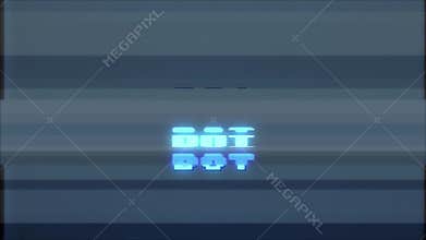 Retro videogame BOT word text computer tv glitch interference noise screen animation seamless loop New quality universal
