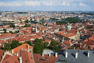 View across historic Prague, Czech Republic