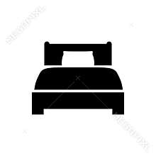 Bed icon in flat style. Hotel symbol