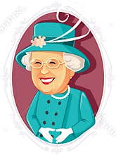 Queen Elizabeth II Editorial Vector Caricature