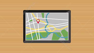 GPS location app from tablet HD animation