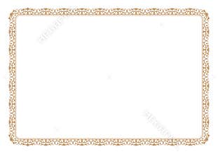 Floral style gold frame for certificate or book page border