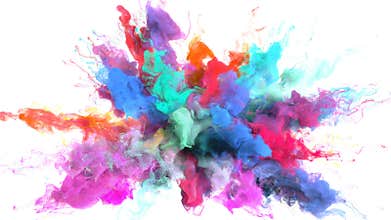 Color Burst - colorful smoke explosion fluid particles alpha matte