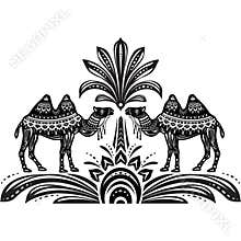 Stylized figures of decorative Camels