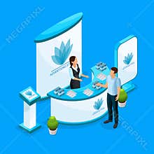 Isometric Advertising Stands Concept