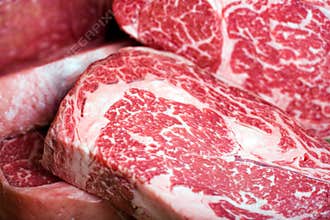 Raw beef steak