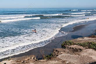 Male Surfers at San Elijo State Beach