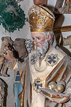 Artist studio pope old statue close up