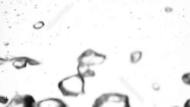 Water boils . White background. Close up. Slow motion