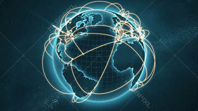 Global network - blue and orange version