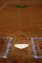 Baseball Homeplate Batter Box Chalk Line Brown Clay Dirt