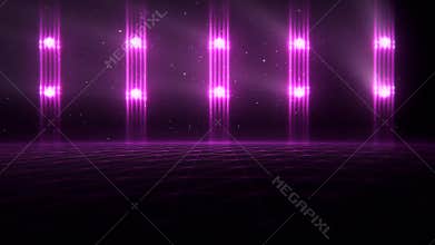 3D fuchsia matrix landscape in cyberspace vj loop background