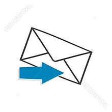 New message! Flat icon design. Online communications and networking