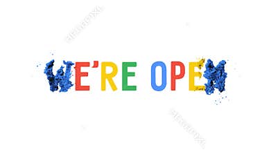 We`re Open business sign motion graphics