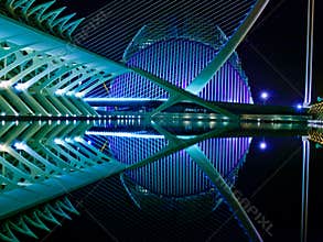 Valencia, Sciences Museum at night