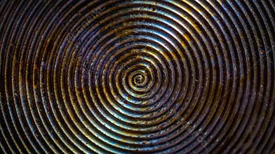 Circular pattern of greasy bottom of frying pan