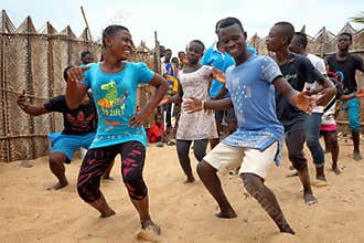 A group of young dancers in Accra, Ghana