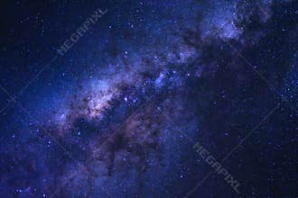 Starry night sky and milky way galaxy with stars and space dust