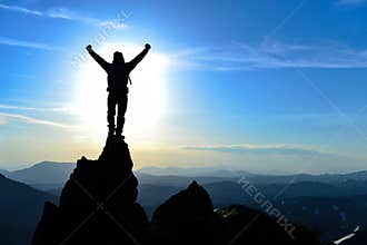 Hiker on mountaintop