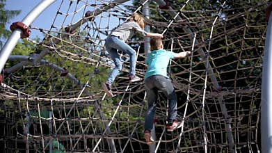 Children in adventure park