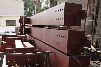 Industrial brown metal beams