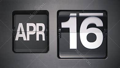 Calendar showing April.