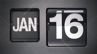 Calendar showing January.